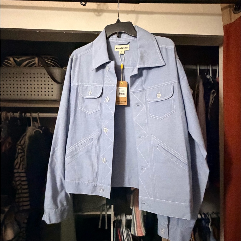 McNairy & Co Men's Light Blue Shirt Jacket - Picture 4 of 6